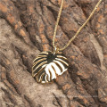 Shangjie OEM Collier Hawaiian 18K Gold Collier Real Gold plaqued Monstera Leaf Pendant femme Hawaiian Jewelry Hawaiian